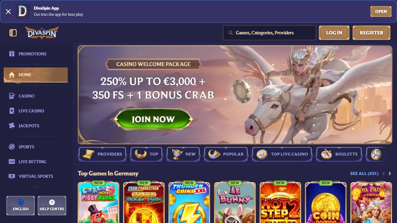 DivaSpin casino Belgie met bonus